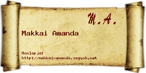 Makkai Amanda névjegykártya